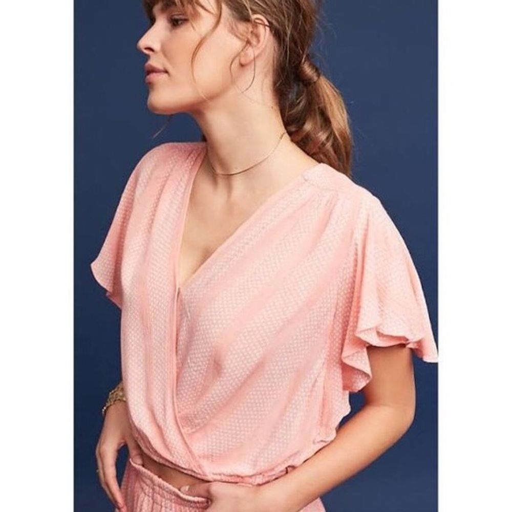 Maeve Nell Wrap polka dot Crop Top Pink size Large